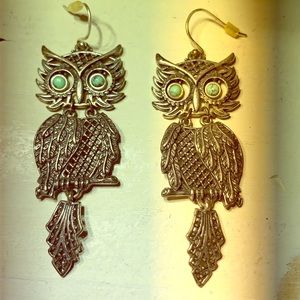 Lucky brand wiggle eye dangle owl earrings